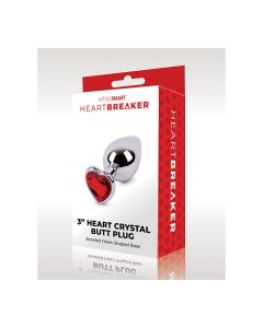 WhipSmart Heartbreaker 3" Heart Crystal Butt Plug - Red