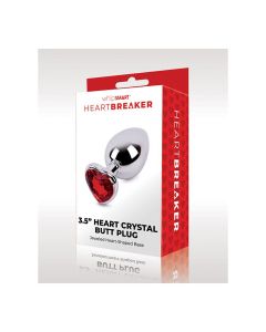 WhipSmart Heartbreaker 3.5" Heart Crystal Butt Plug - Red