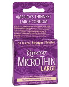 Kimono Micro Thin Large Condom - Box of 3
