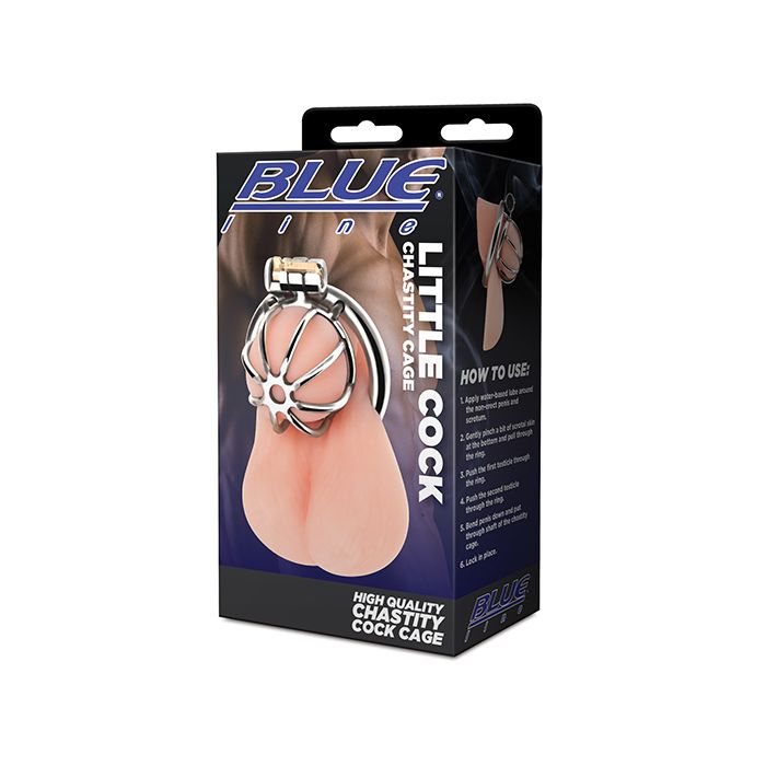 Blue Line Little Cock Chastity Cage
