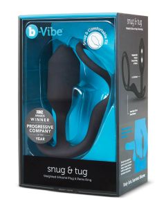 Vibe Snug & Tug Weighted Silicone & Penis Ring - 128 g Black
