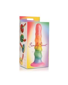 Curve Toys Simply Sweet 6.5" Zigzag Rainbow Dildo