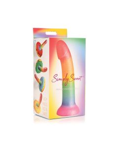 Curve Toys Simply Sweet 6.5" Phallic Rainbow Dildo