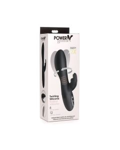Curve Toys Power Bunnies Dizzy Rotating Vibrator w/Rotating Beads - Black