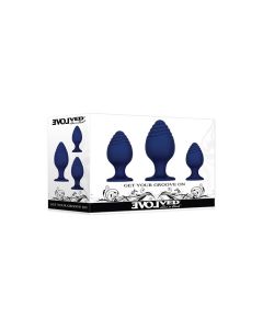 Evolved Get Your Groove on 3 pc Silicone Anal Plug Set - Blue