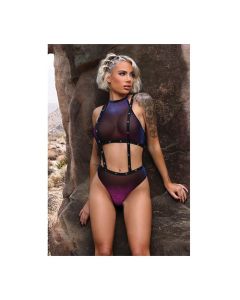 Vibes Stardust Halter Top & Suspender Bottoms Black