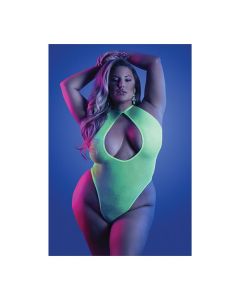 Glow Nocturnal Halter Teddy Neon Chartreuse QN