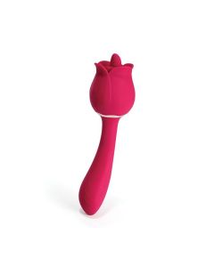Rhea Clit Licking Tongue Rose Vibrator & G Spot Massager - Red