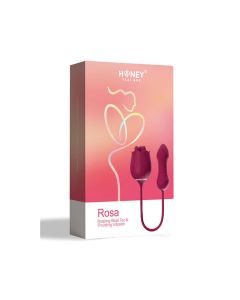 Rosa Rotating Rose Toy & Thrusting Vibrator - Red
