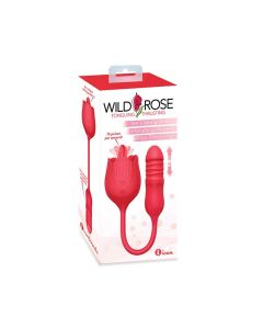 Wild Rose Licking & Thrusting Vibrator - Red