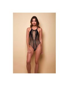 Lights Off Halter Neck Teddy Black O/S