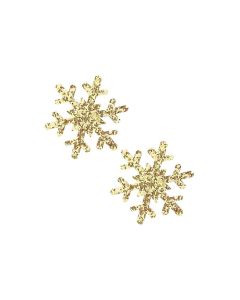 Neva Nude Glitter Snowflake Pasties - Gold O/S