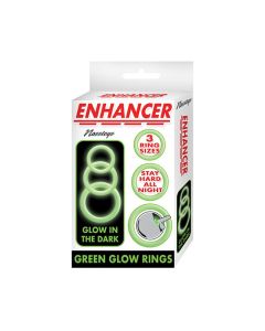 Enhancer Silicone Cockrings - Glow in the Dark Green