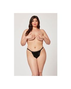 Holiday Stretch Satin Thong w/Rhineston