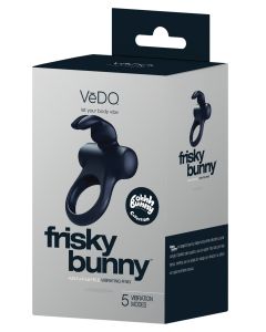 VeDO Frisky Bunny Rechargeable Vibrating Ring - Black l