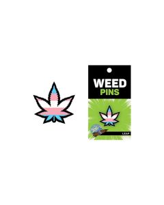 Wood Rocket Weed Trans Pride Leaf Large Pin - Multi Color