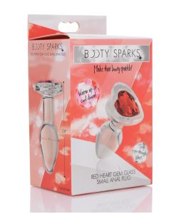 Booty Sparks Red Heart Gem Glass Anal Plug