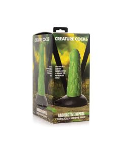 Creature Cocks Radioactive Reptile Thick Scaly Silicone Dildo - Green/Black