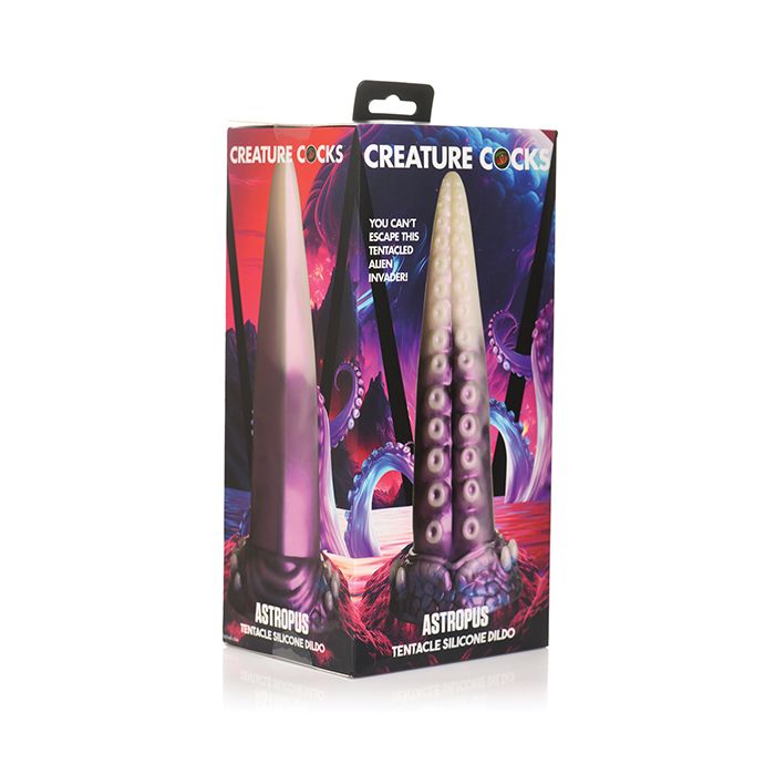 Creature Cocks Astropus Tentacle Silicone Dildo - Purple/White